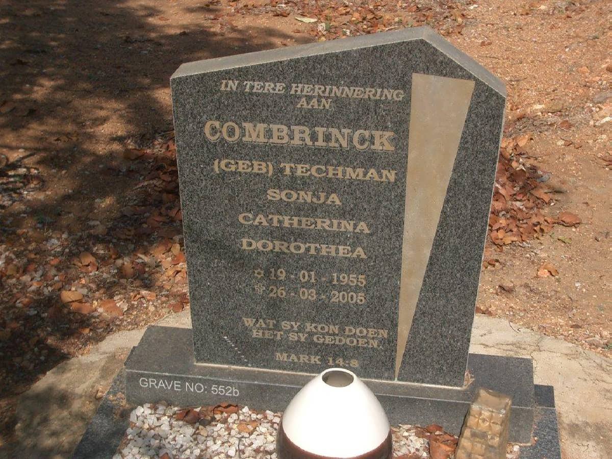 COMBRINCK Sonja Catharina Dorothea nee TECHMAN 1955-2005