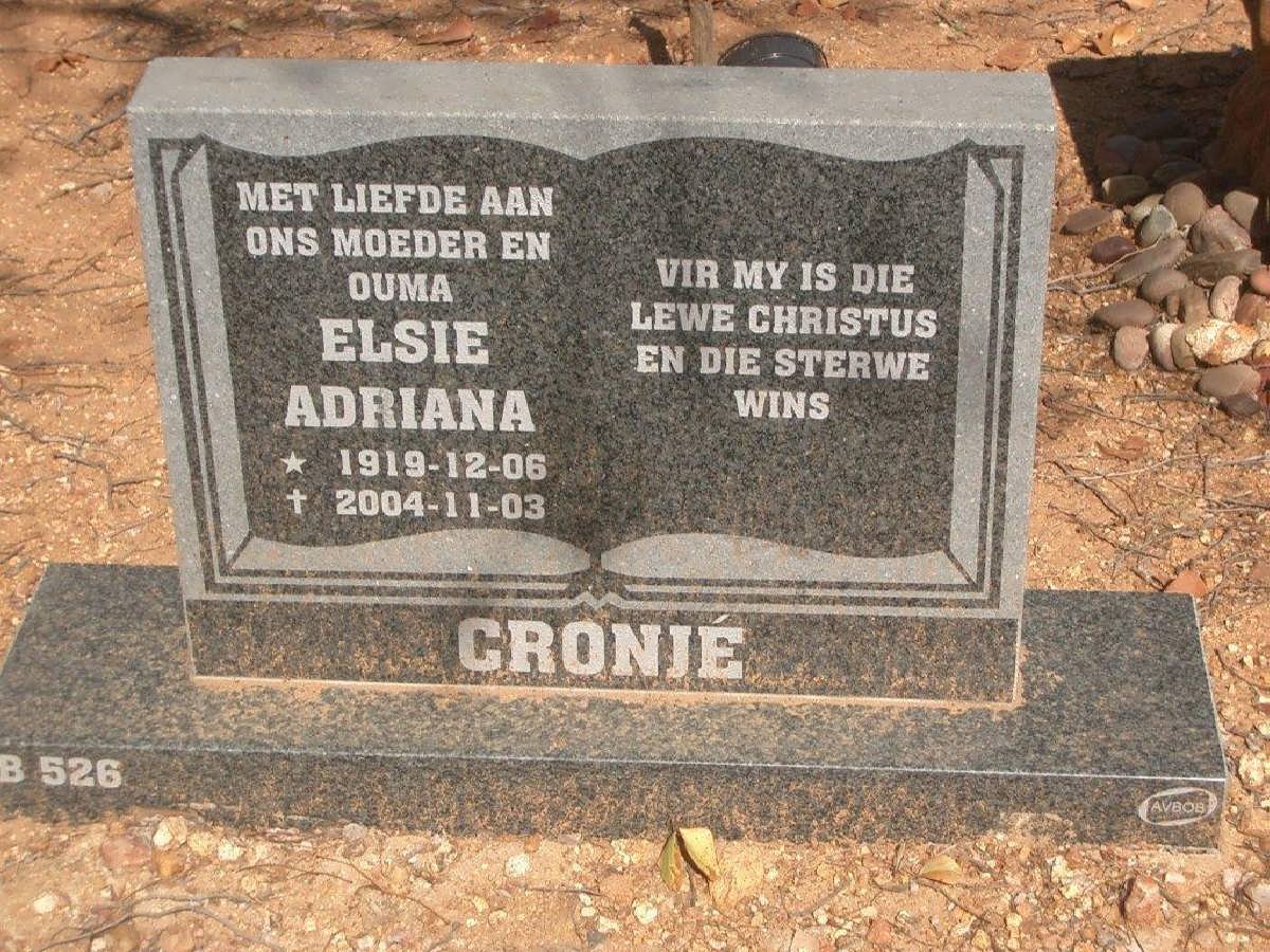 CRONJE Elsie Adriana 1919-2004
