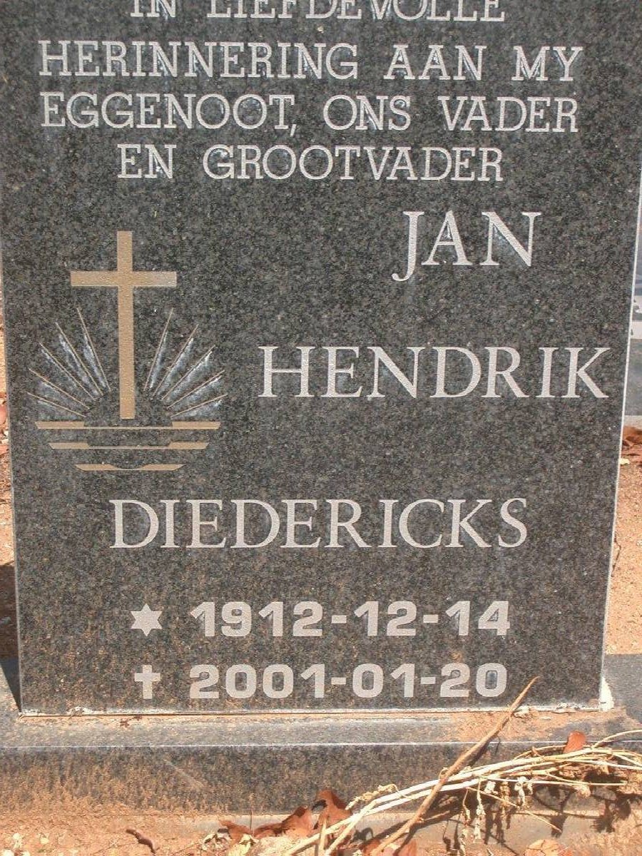 DIEDERICKS Jan Hendrik 1912-2001