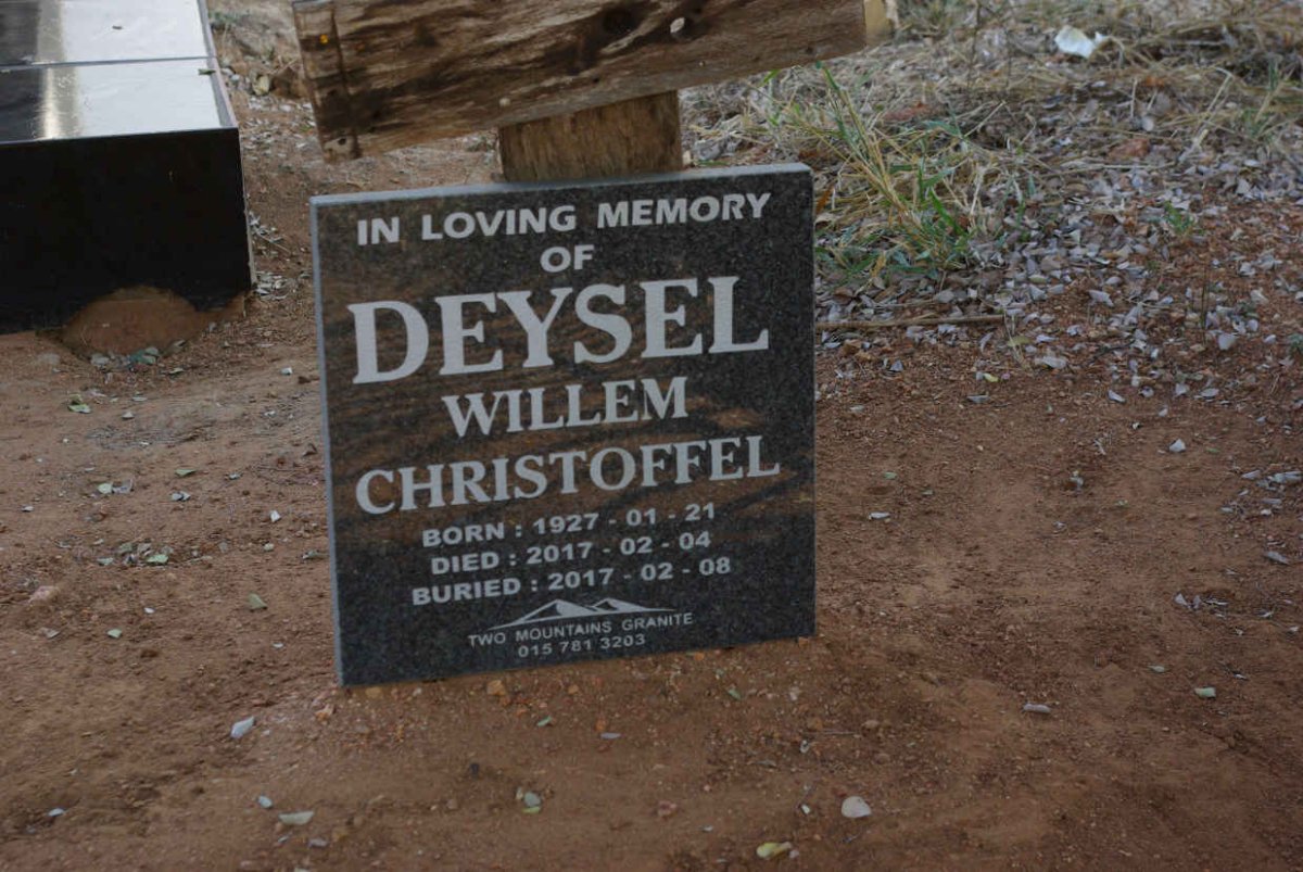 DEYSEL Willem Christoffel 1927-2017