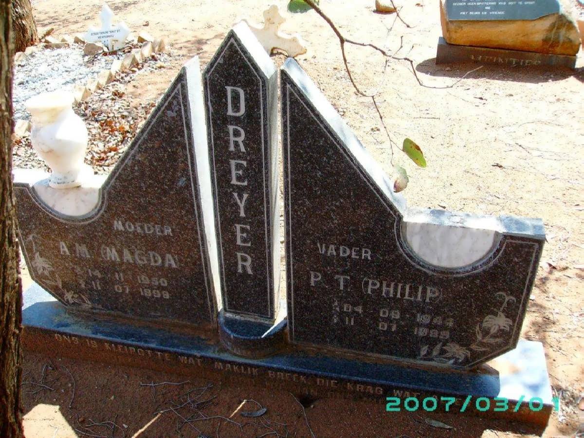 DREYER P.T. 1944-1989 &amp; A.M. 1950-1998