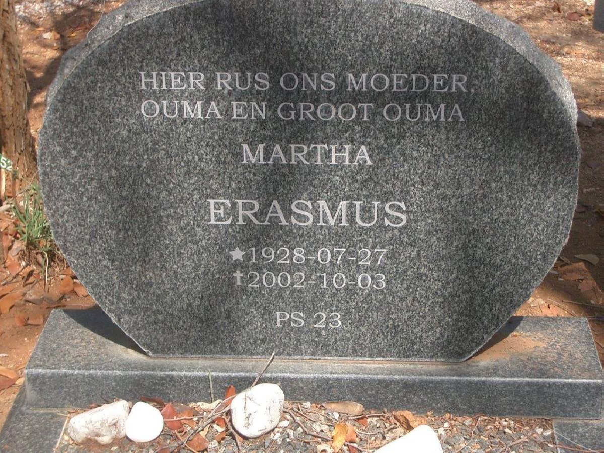 ERASMUS Martha 1928-2002