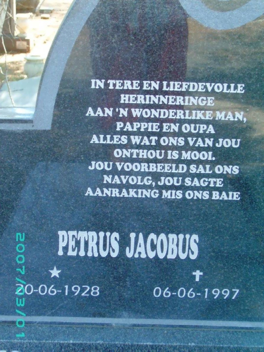 ERASMUS Petrus Jacobus 1928-1997 