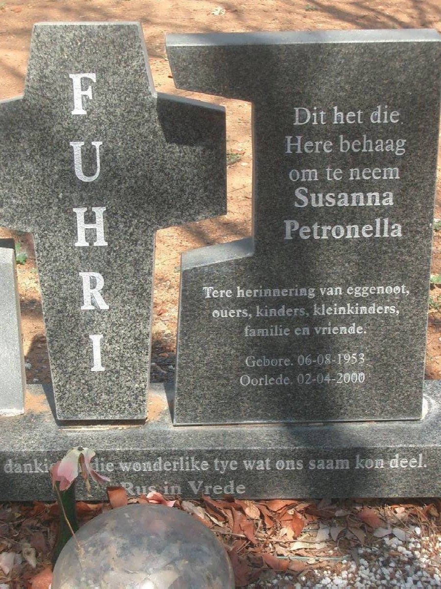 FUHRI Susanna Petronella 1953-2000