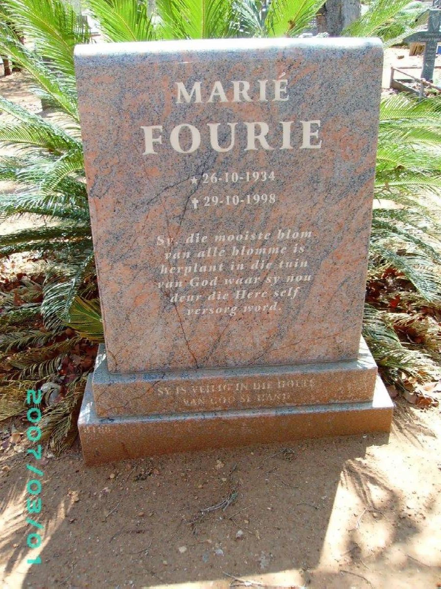 FOURIE Marie 1934-1998