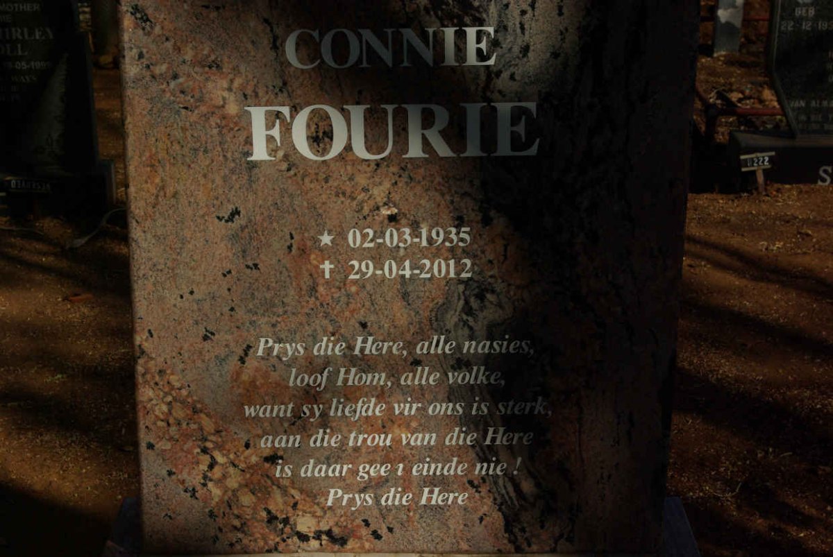 FOURIE Connie 1935-2012