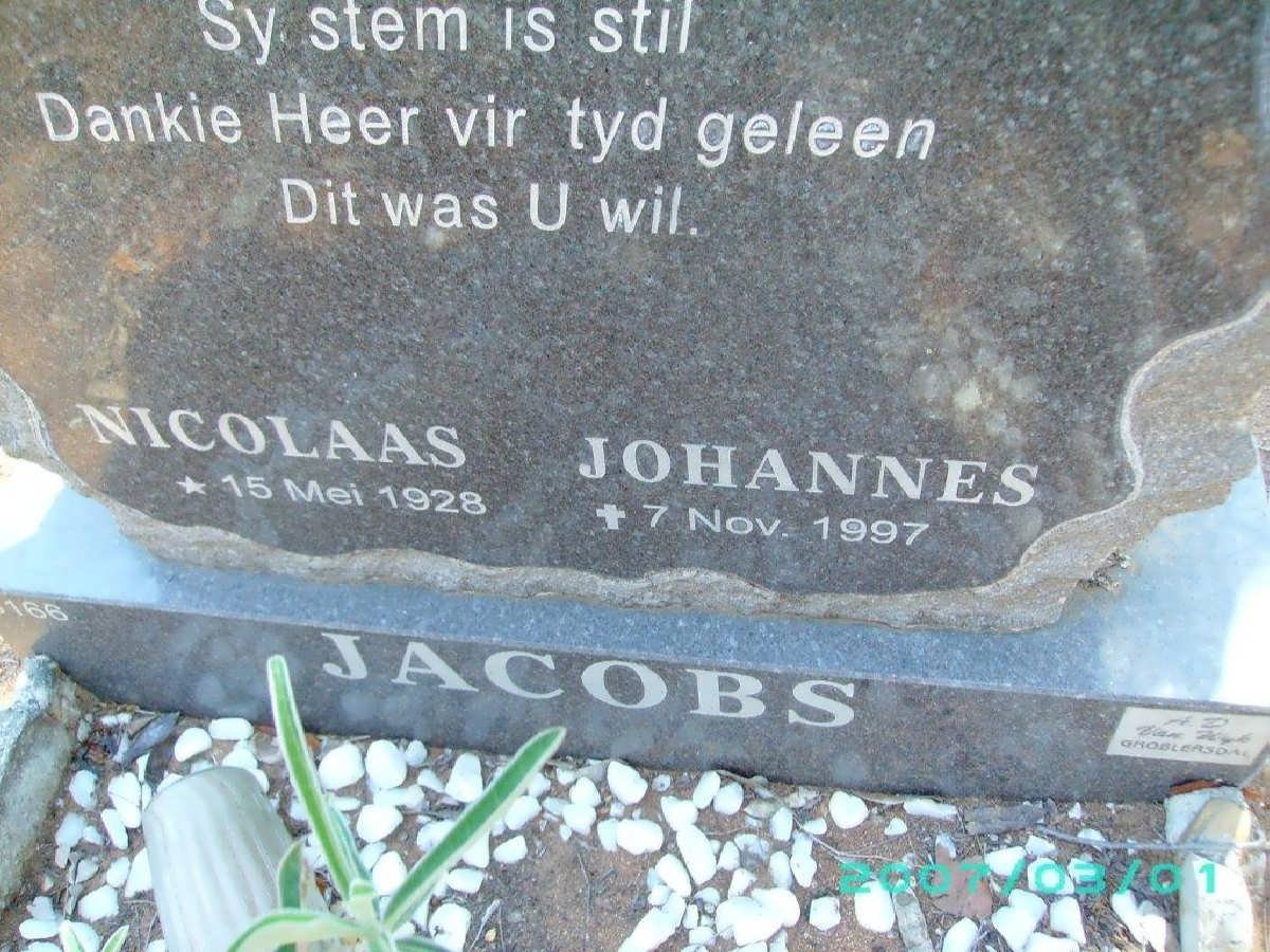 JACOBS Nicolaas Johannes 1928-1997
