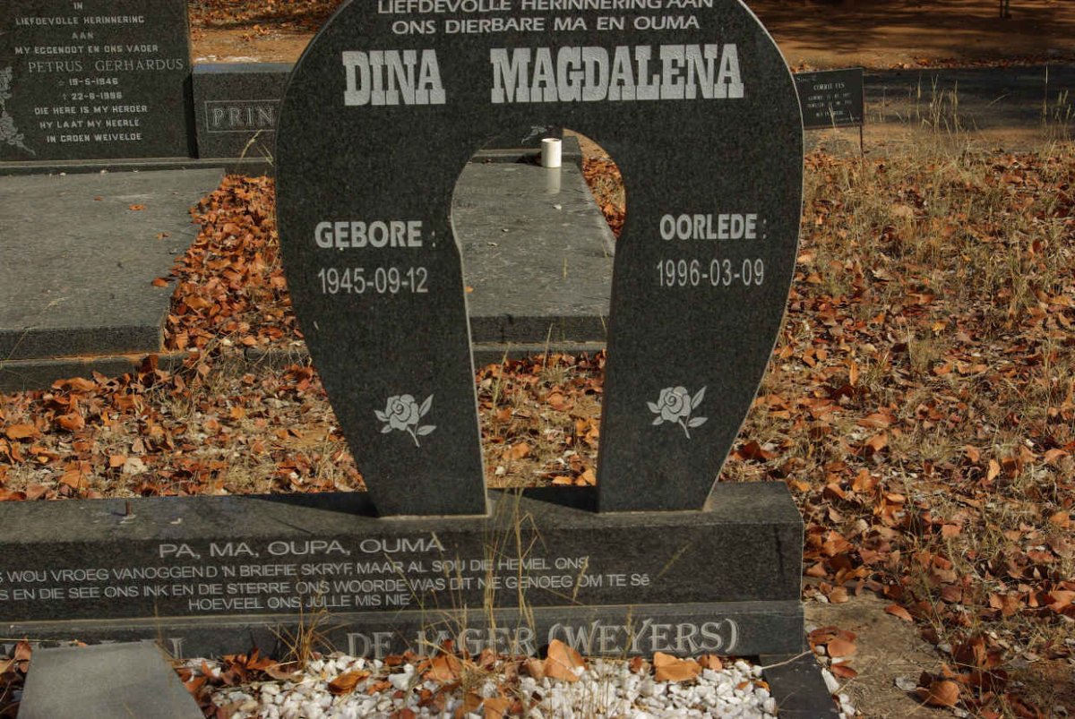 JAGER Dina Magdalena, de nee WEYERS 1945-1996