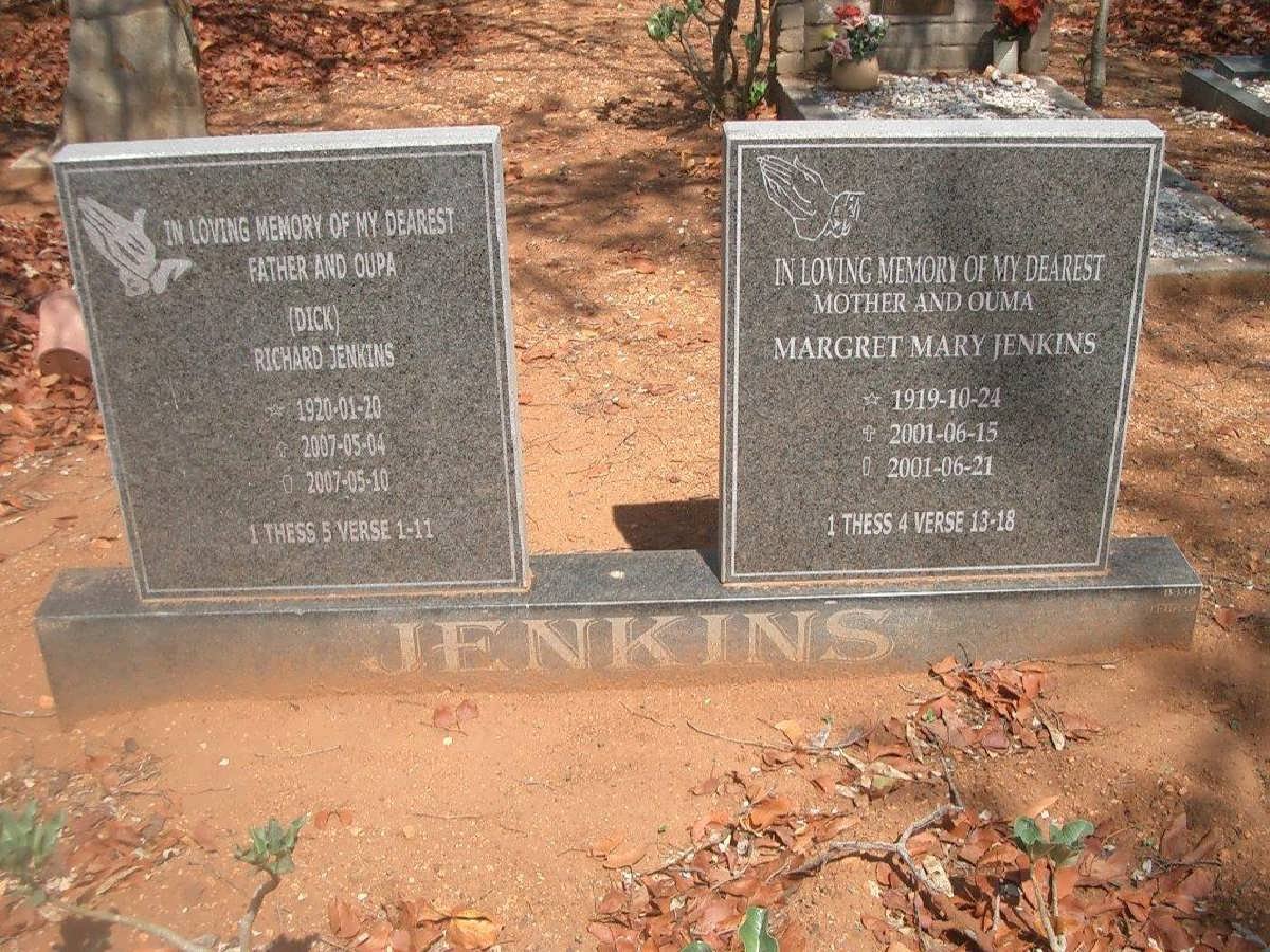 JENKINS Richard 1920-2007 &amp; Margret Mary 1919-2001