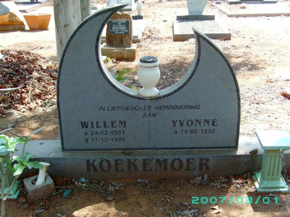 KOEKEMOER Willem 1931-1998 &amp; Yvonne 1935-