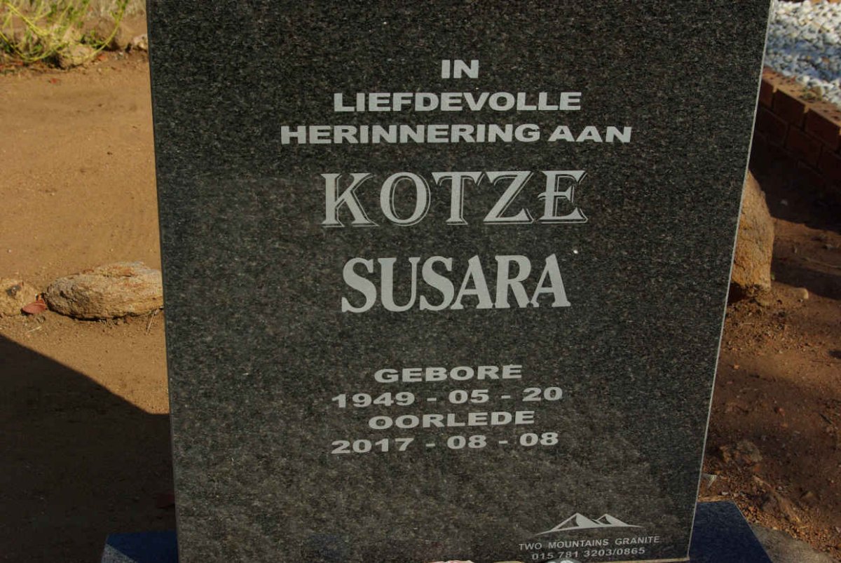 KOTZE Susara 1949-2017