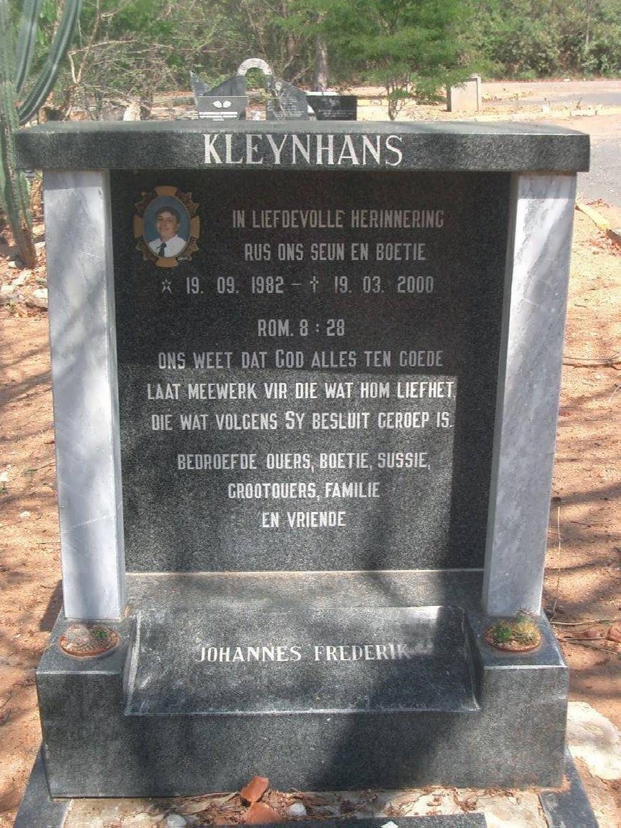 KLEYNHANS Johannes Frederik 1982-2000