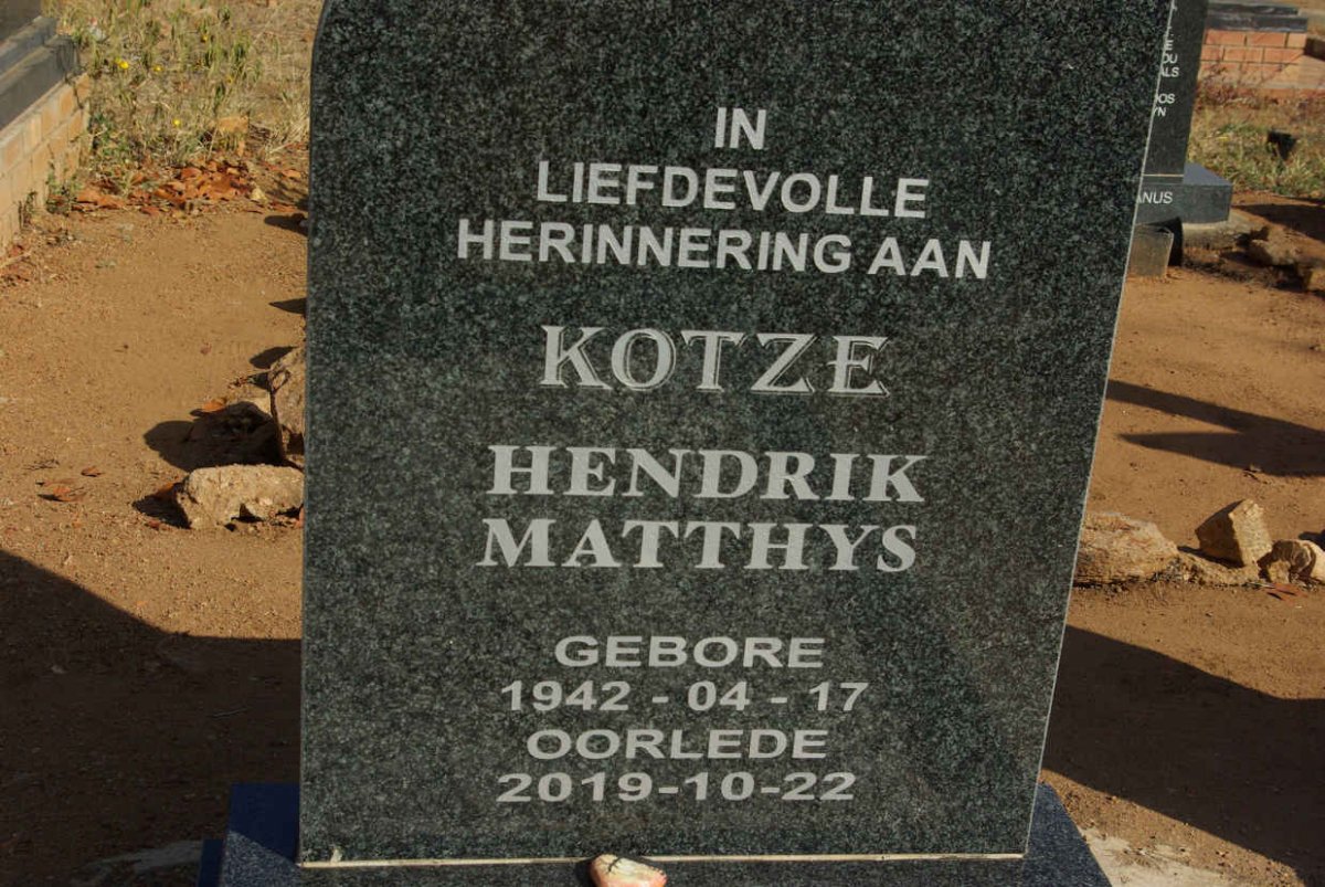 KOTZE Hendrik Matthys 1942-2019
