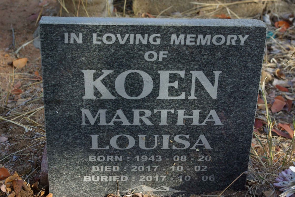 KOEN Martha Louisa 1943-2017