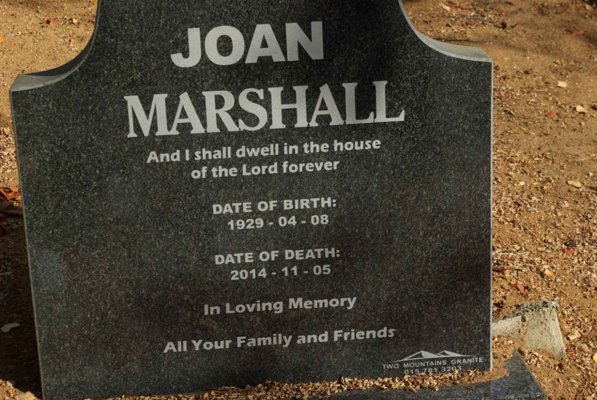 MARSHALL Joan 1929-2014