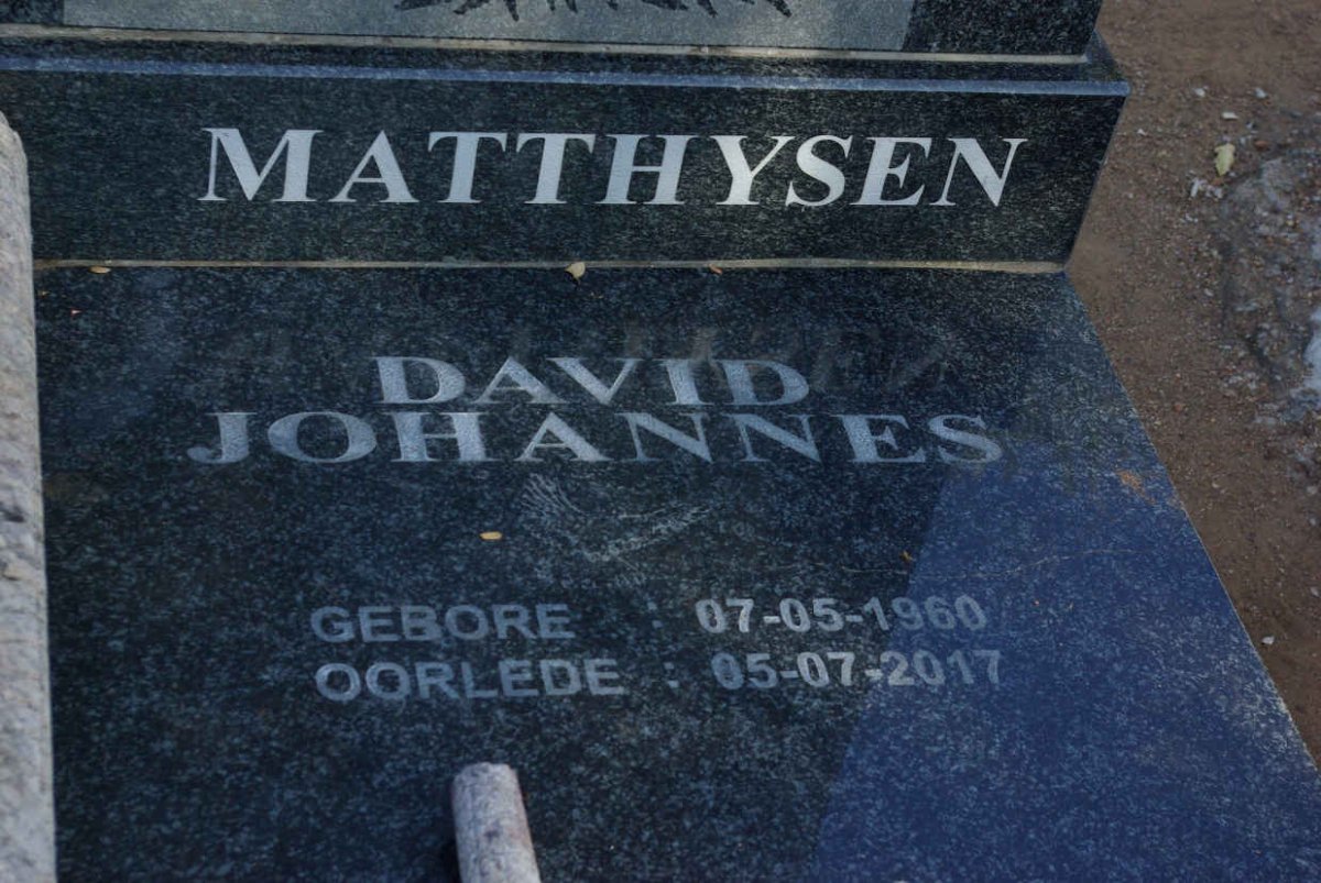 MATTHYSEN David Johannes 1960-2017