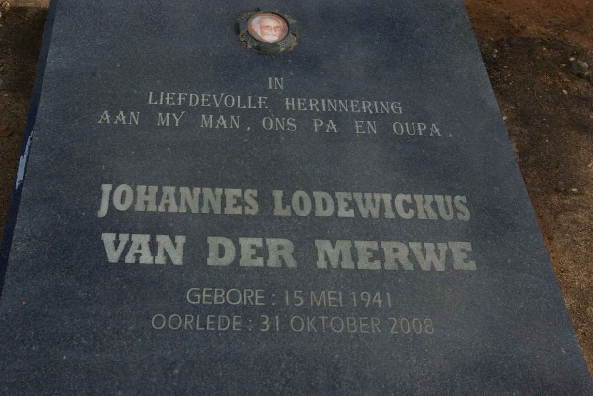 MERWE Johannes Lodewickus, van der 1941-2008