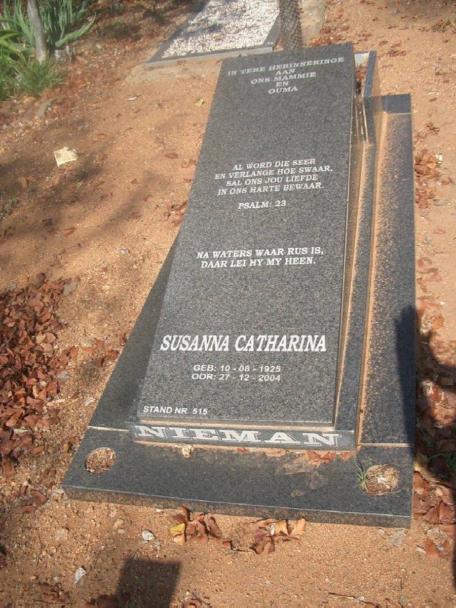NIEMAN Susanna Catharina 1925-2004