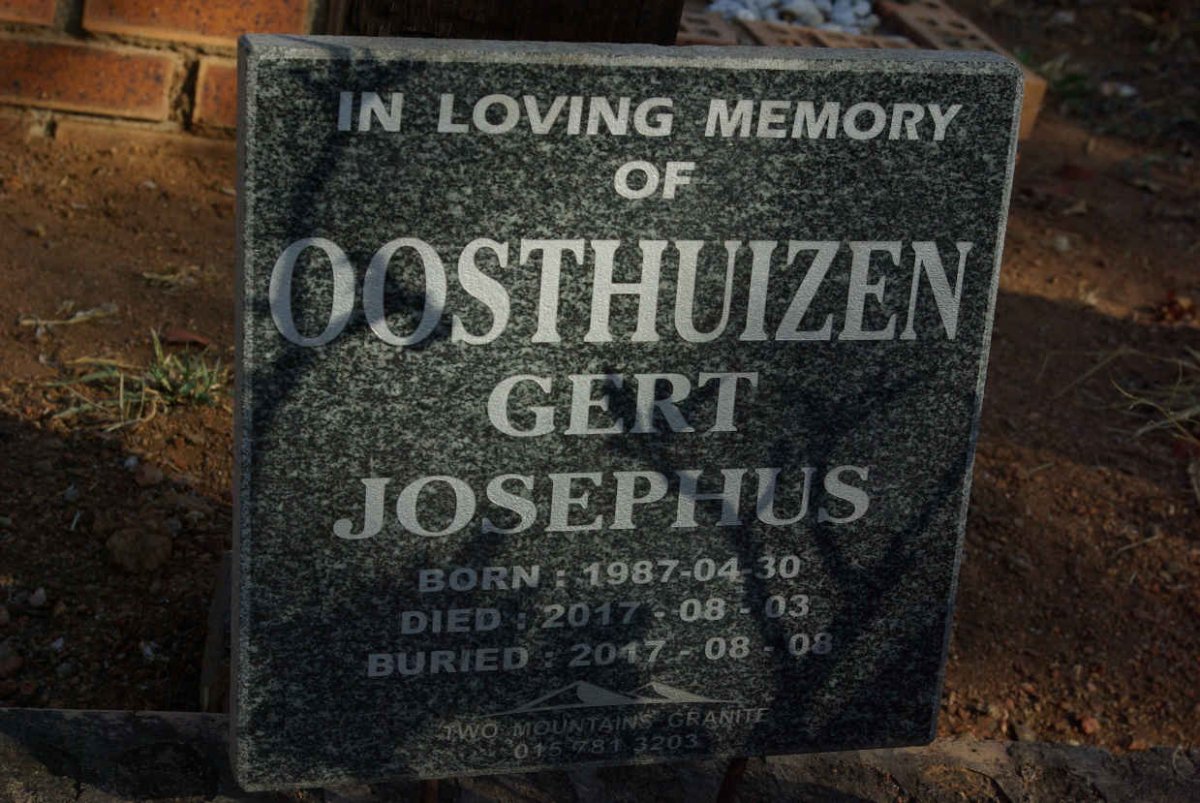OOSTHUIZEN Gert Josephus 1987-2017