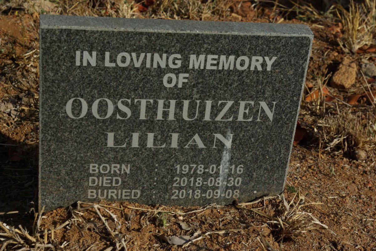 OOSTHUIZEN Lilian 1978-2018