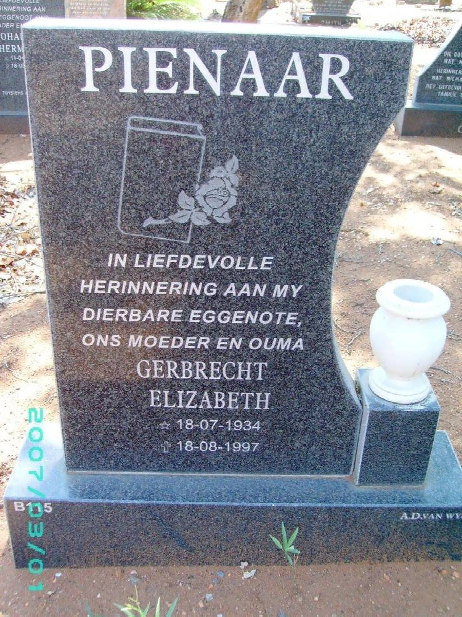 PIENAAR Gerbrecht Elizabeth 1934-1997