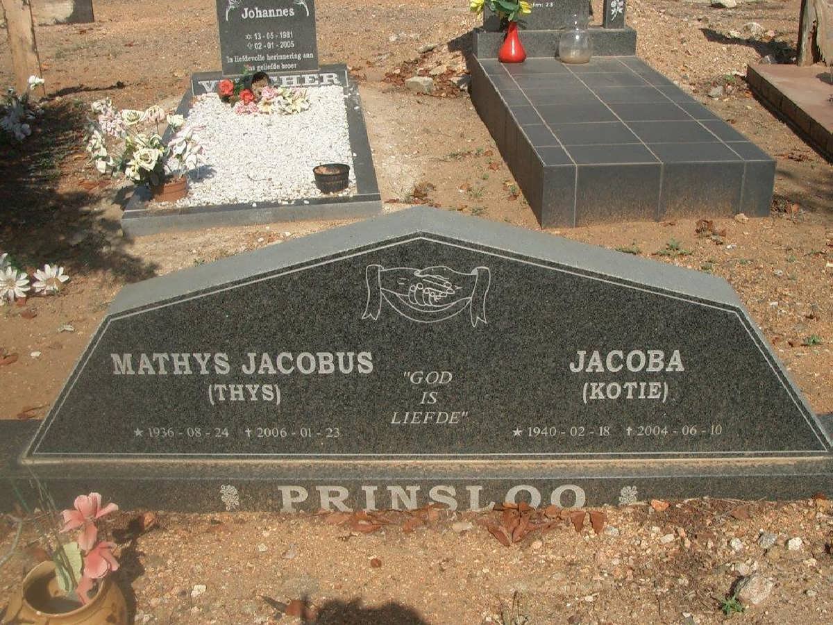 PRINSLOO Mathys Jacobus 1936-2006 &amp; Jacoba 1940-2004