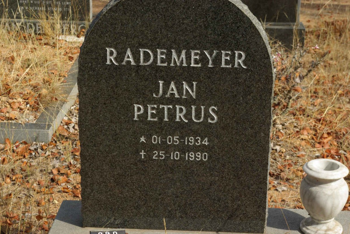 RADEMEYER Jan Petrus 1934-1990
