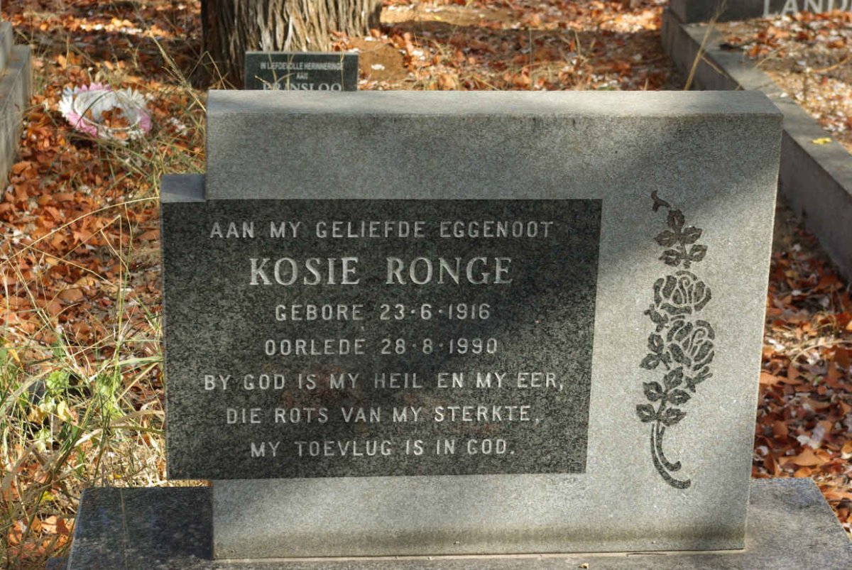 RONGE Kosie 1916-1990