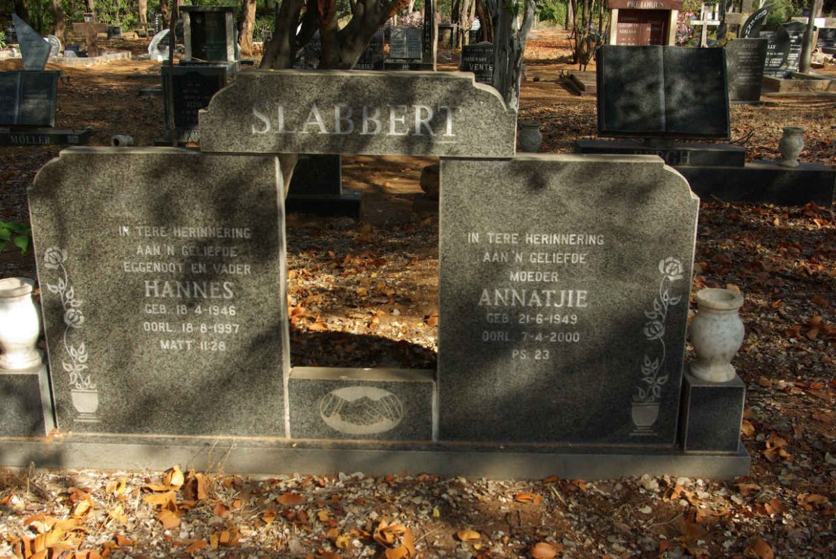 SLABBERT Hannes 1946-1997 & Annatjie 1949-2000