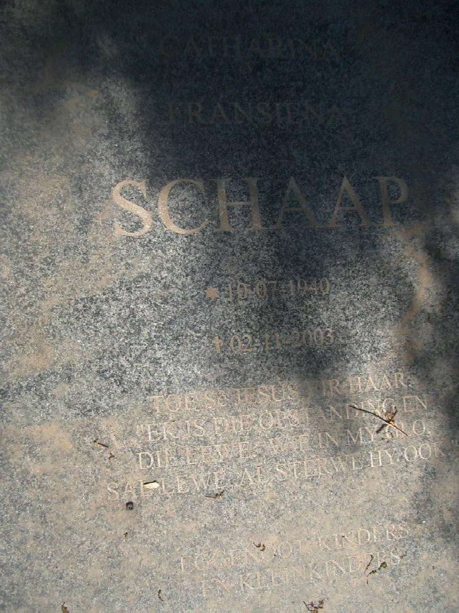 SCHAAP Catharina Fransiena 1940-2003 _1