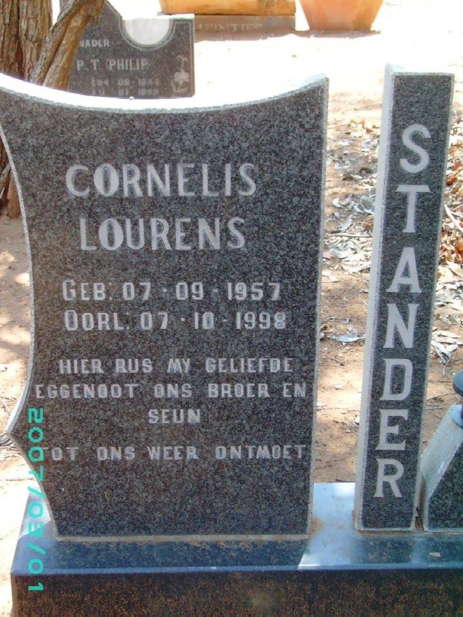 STANDER Cornelis Lourens 1957-1998