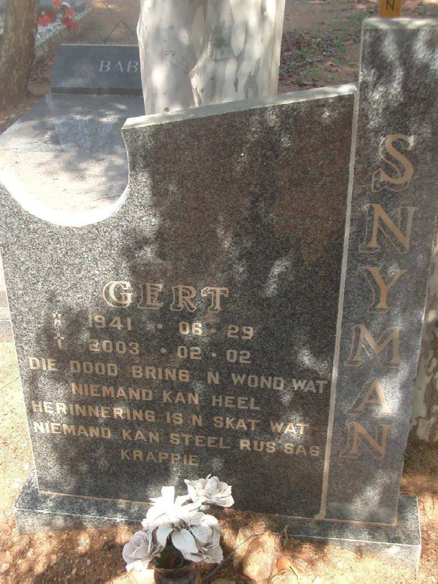 SNYMAN Gert 1941-2003