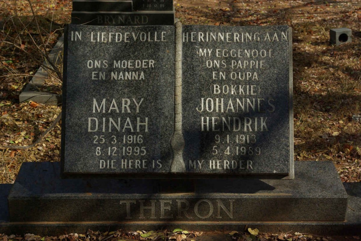 THERON Johannes Hendrik 1913-1989 & Mary Dinah 1916-1995