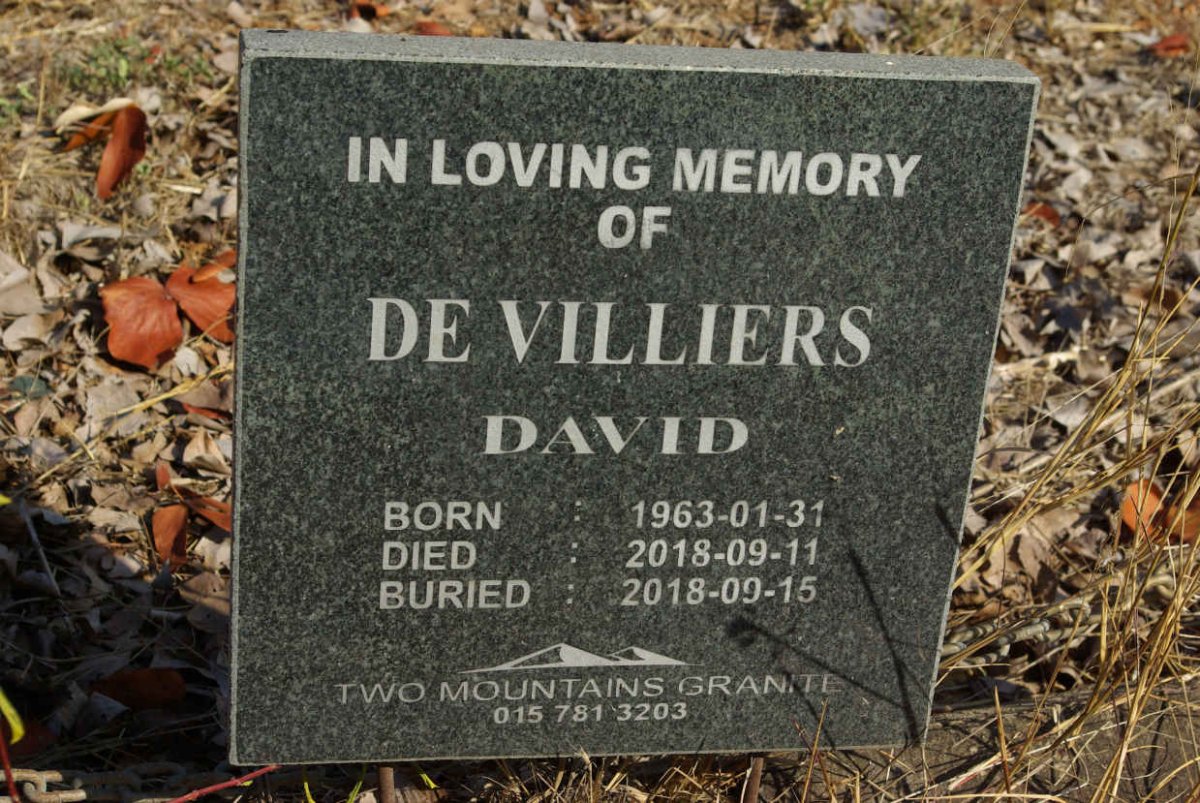 VILLIERS David, de 1963-2018