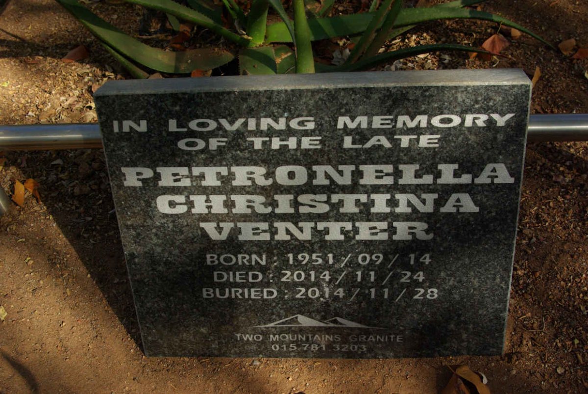 VENTER Petronella Christina 1951-2014