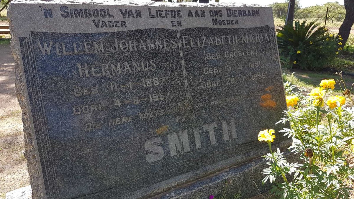 SMITH Willem Johannes Hermanus 1887-1957 &amp; Elizabeth Maria GROBLER 1891-1956