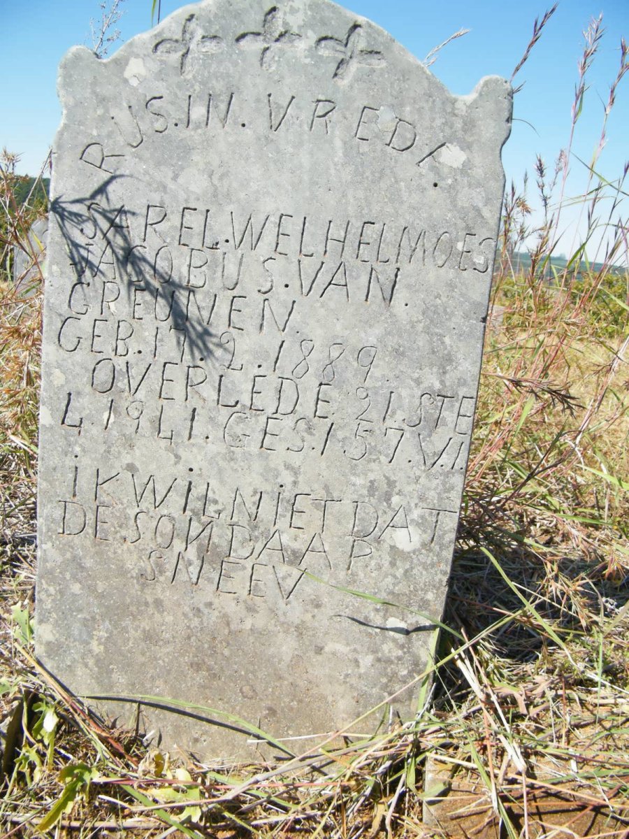 GREUNEN Sarel Welhelmoes Jacobus, van 1889-1941