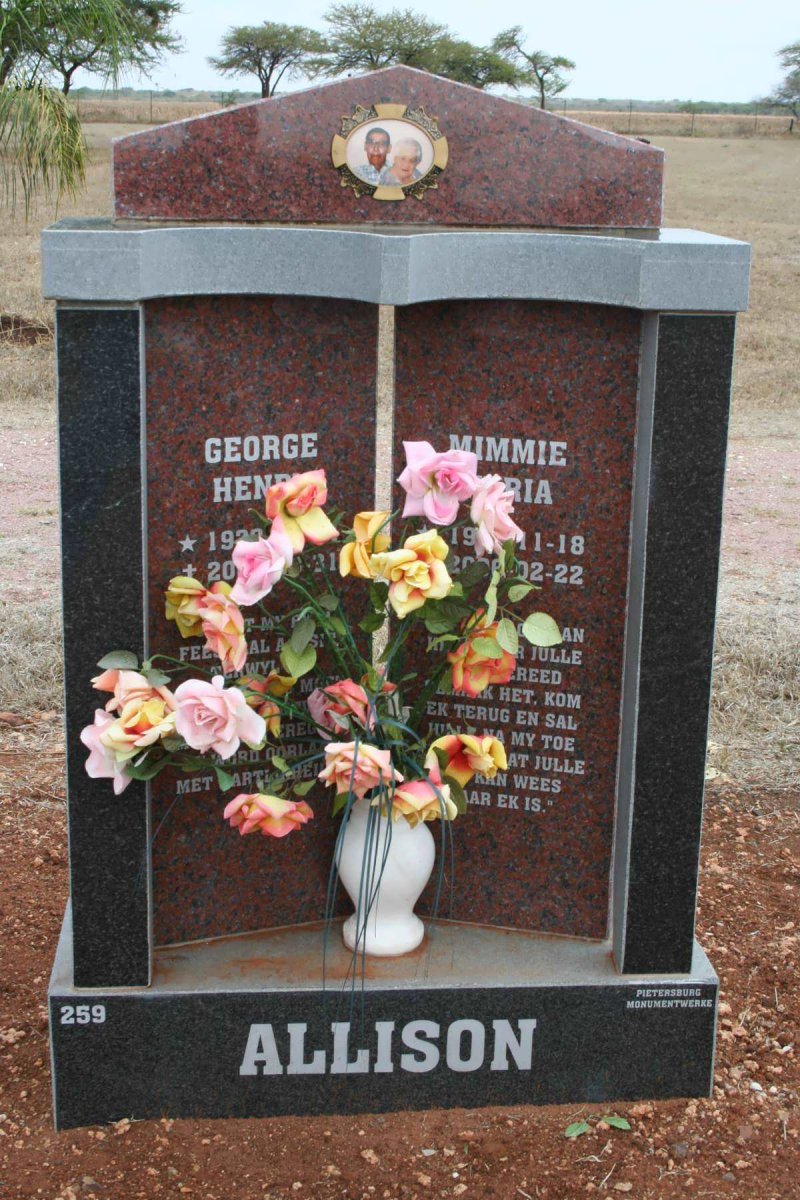 ALLISON George Henry 1922-2002 &amp; Mimmie Maria 1927-2006