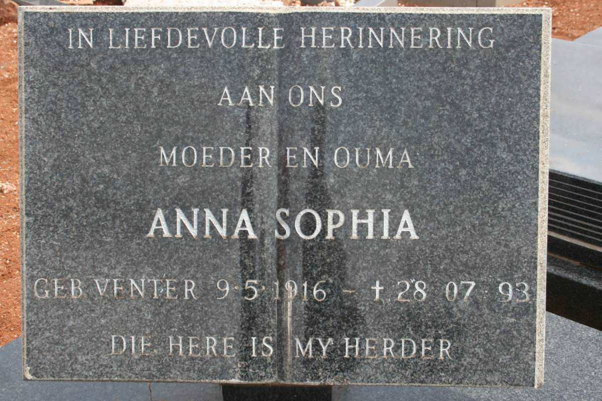 ROUX Anna Sophia nee VENTER 1916-1993