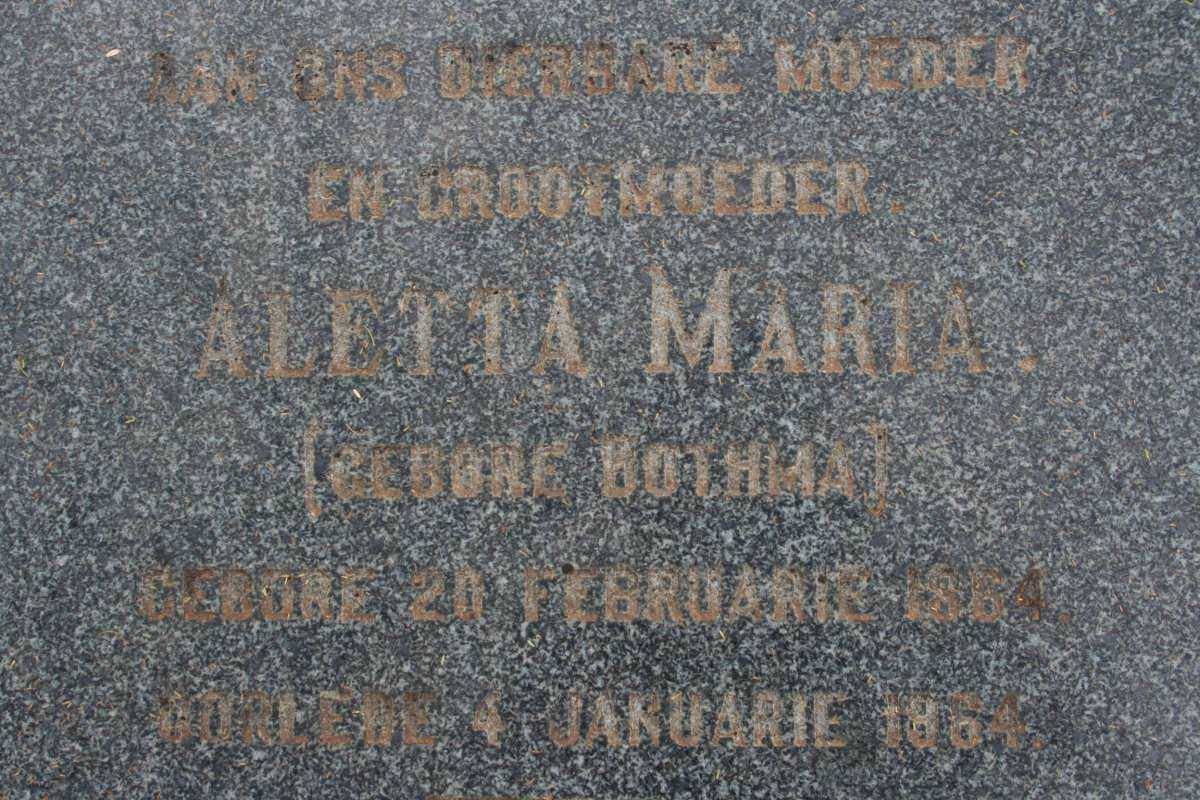 MARX Aletta Maria nee BOTHMA 1884-1964