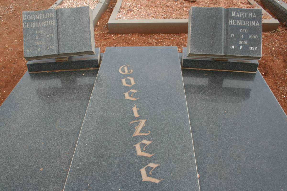 COETZEE Cornelius Gerhardus 1904-1973 &amp; Martha Hendrina 1908-1992
