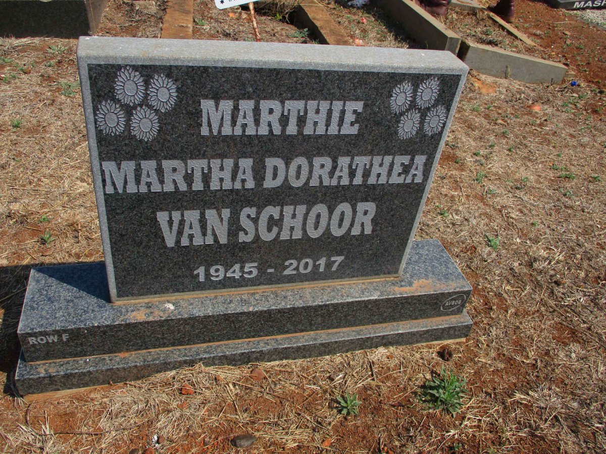 SCHOOR Martha Dorathea, van 1945-2017