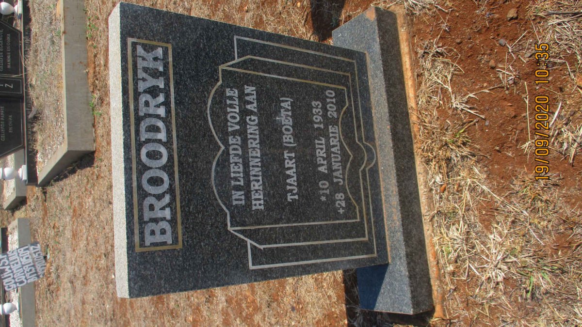 BROODRYK Tjaart 1933-2010