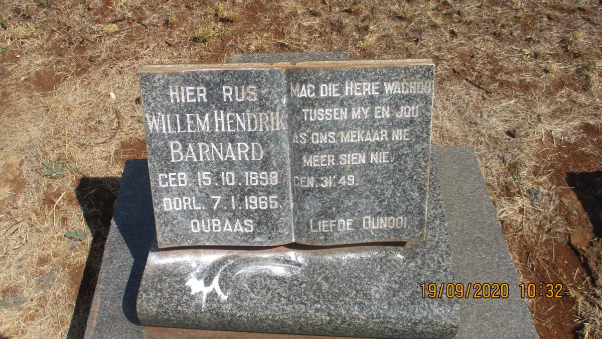 BARNARD Willem Hendrik 1898-1965