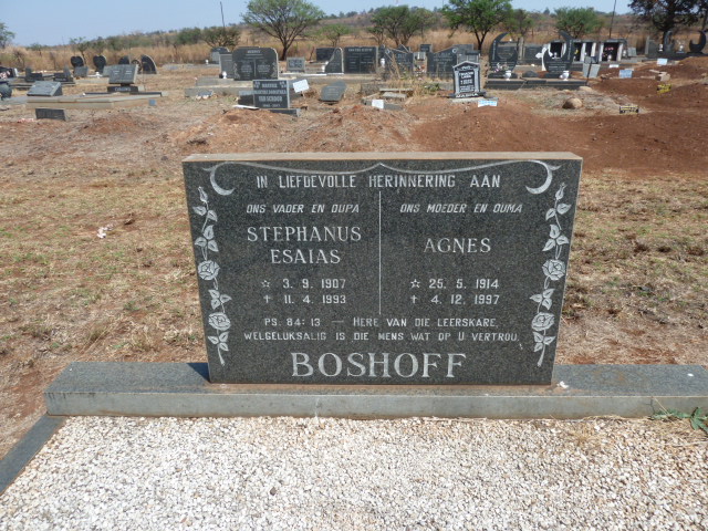 BOSHOFF Stephanus Esaias 1907-1993 &amp; Agnes 1914-1997