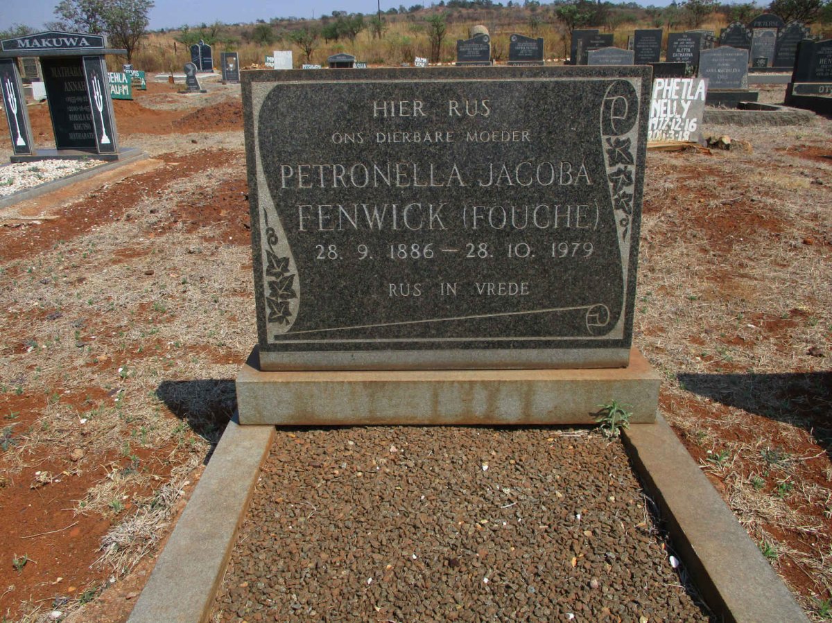 FENWICK Petronella Jacoba nee FOUCHE 1886-1979