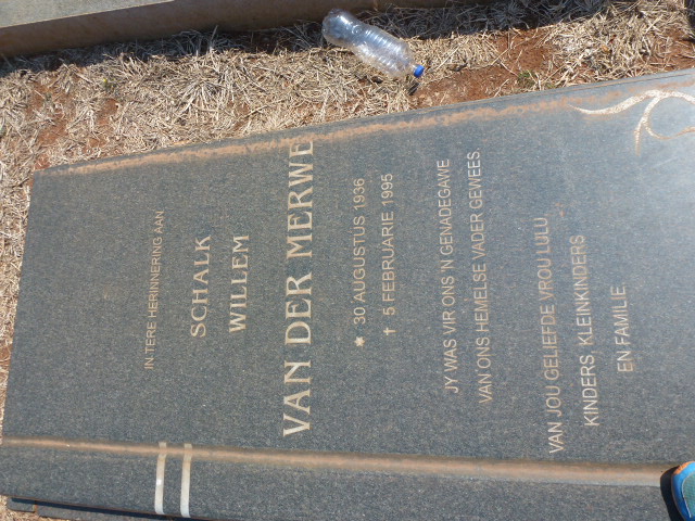 MERWE Schalk Willem, van der 1936-1995