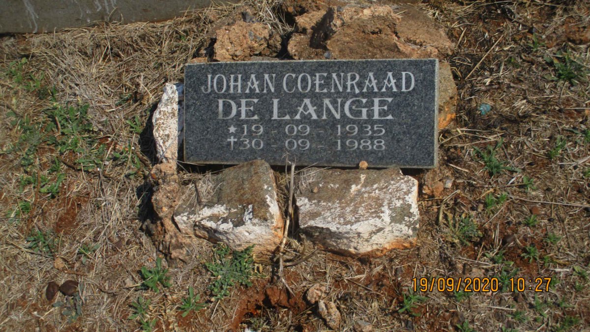 LANGE Johan Coenraad, de 1935-1988