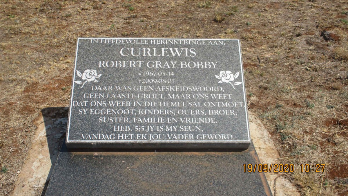 CURLEWIS Robert Gray Bobby 1967-2009