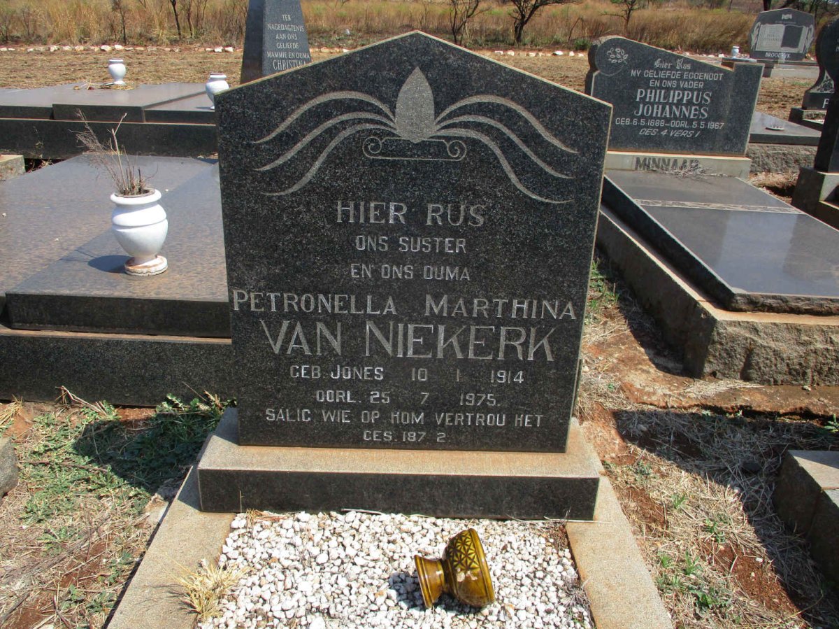 NIEKERK Petronella Marthina, van nee JONES 1914-1975